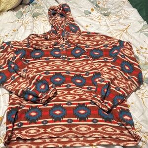 Wrangler Red and Blue Patterned Hoodie